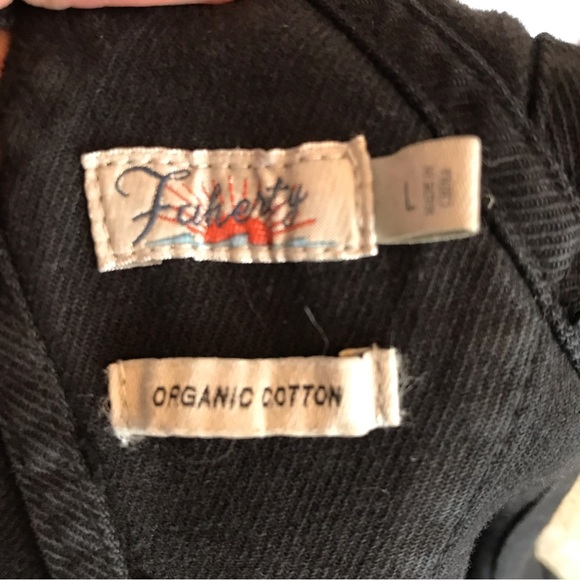FAHERTY black organic cotton overalls. Women’s size large. Straight leg. - Picture 3 of 6